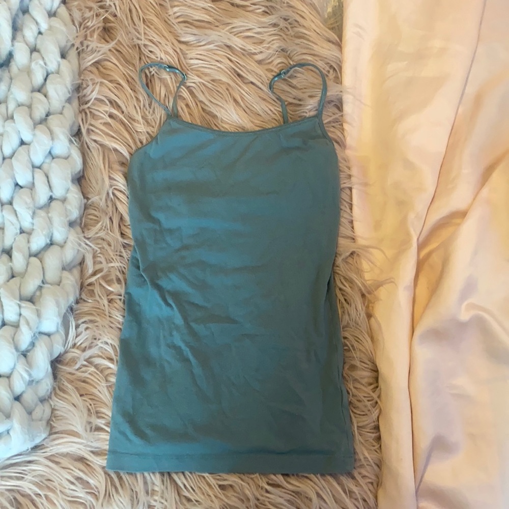 green tank top